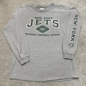 New York Jets Gray Long Sleeve Shirt Men's Large NFL Football Tee